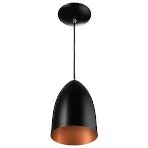 Lustres Pendente Cone Preto/Cobre Sala Cozinha Quarto