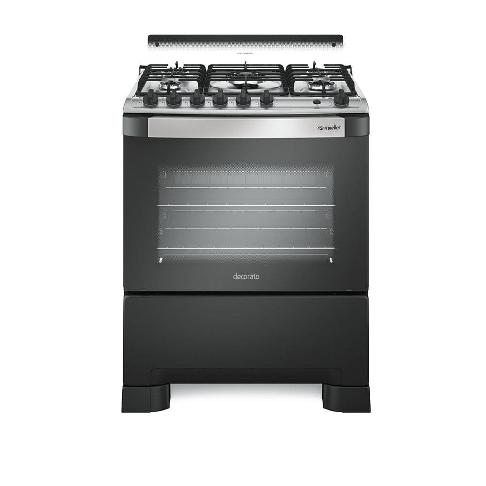 Fogão 5 Bocas Decorato G3 Gourmet Mueller Preto Fosco
