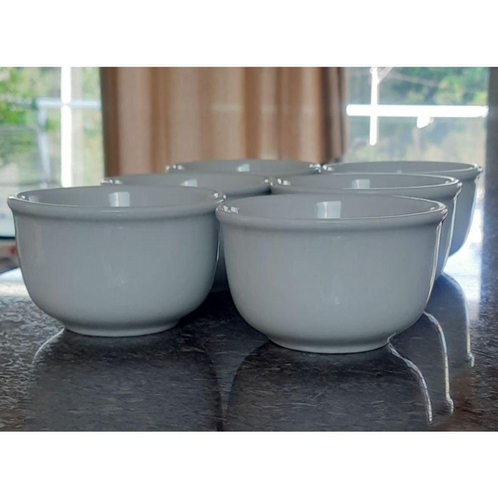 Jogo 6 Cumbucas 350ml - Tigelas - Kit Porcelana branca
