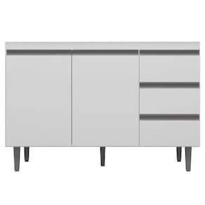 Balcão De Pia 100Cm 2 Portas 3 Gavetas Andréia Preto