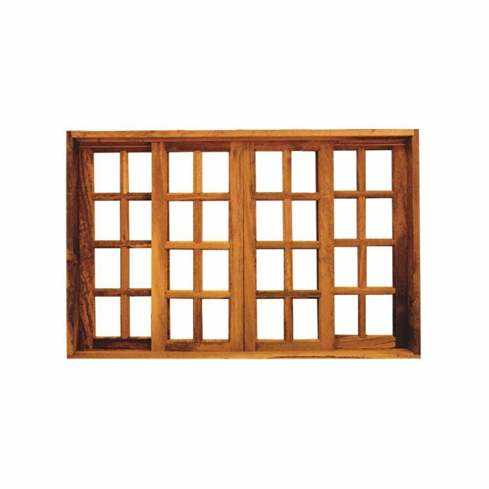 Vitro de Correr 4 Folhas Padrão Imbuia Reto 2.00 x 1.00  C/Ferragens - Hale