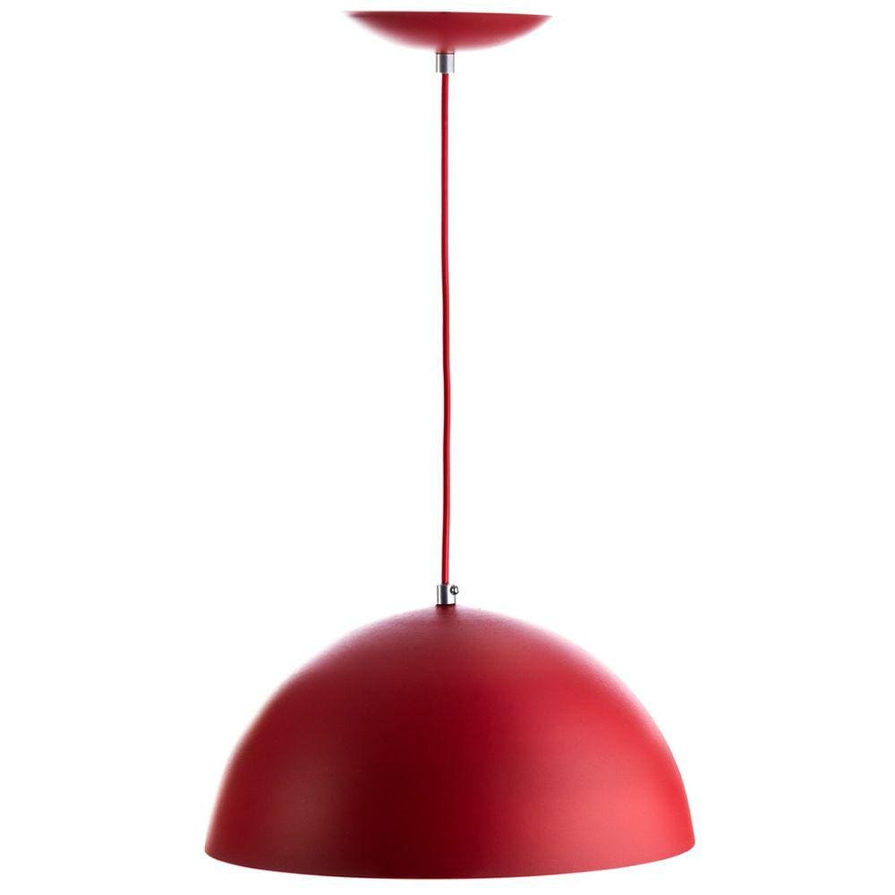 Pendente Meia Bola 40 Vermelho Sala Cozinha Churrasqueira