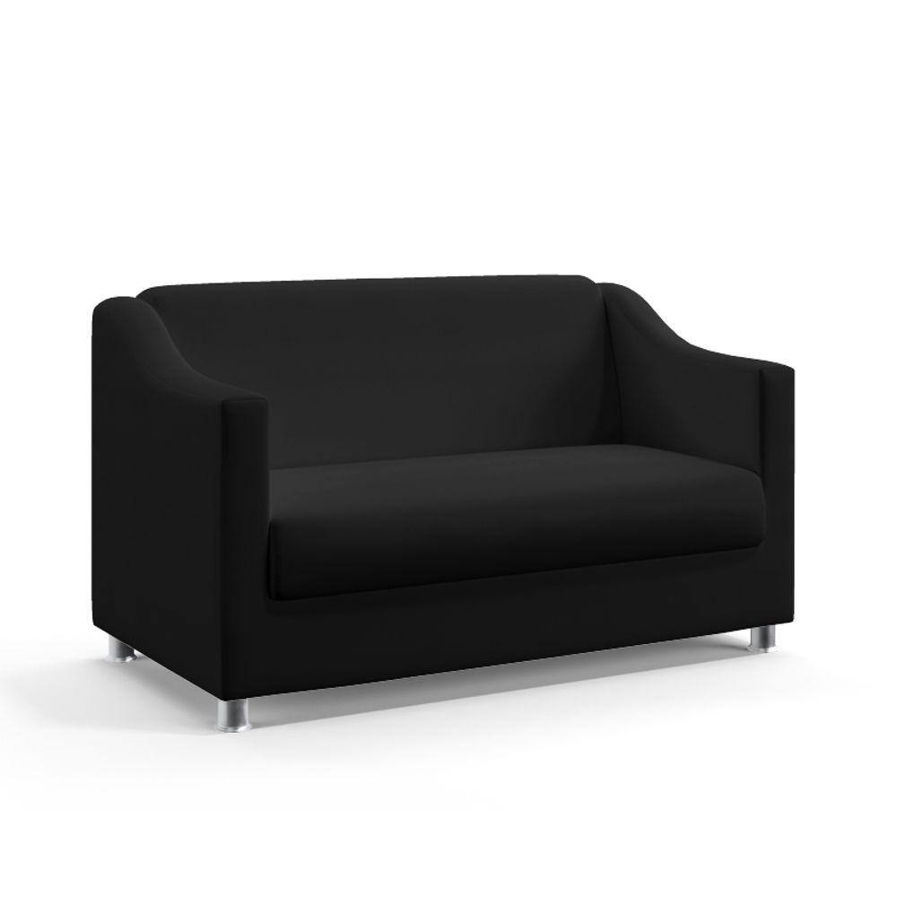 Poltrona Namoradeira Alya Couro Preto Aradecor