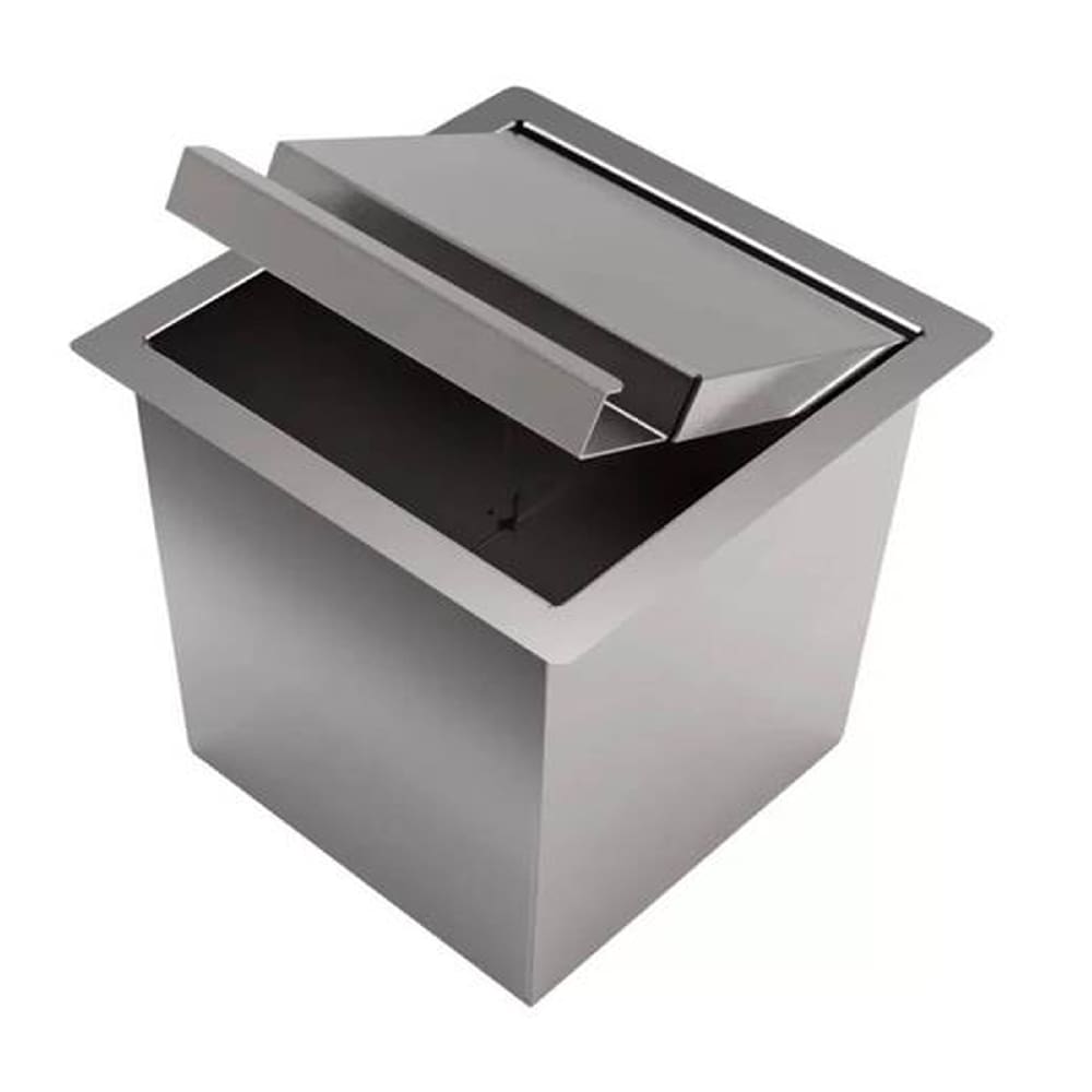 Lixeira Quadrada de Embutir Bancada 5 Litros Com Tampa Inox