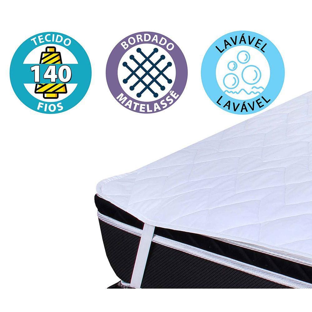Protetor Capa Para Colchão Solteiro 78x188 Impermeável 100% Algodão - BF Colchões
