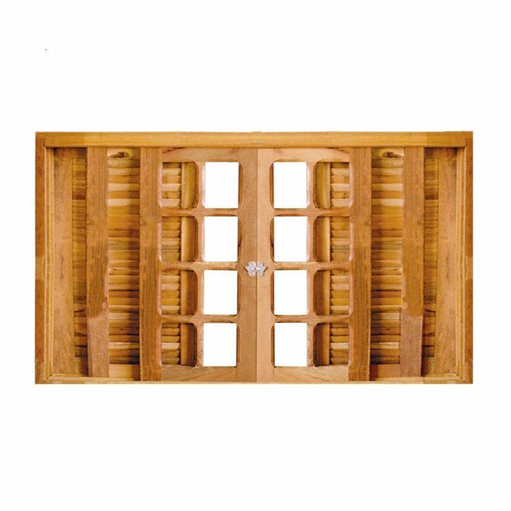 Janela Veneziana de Correr 6 Folhas Padrão Imbuia Reto 1.40 x 1.00 C/Ferragens - Hale