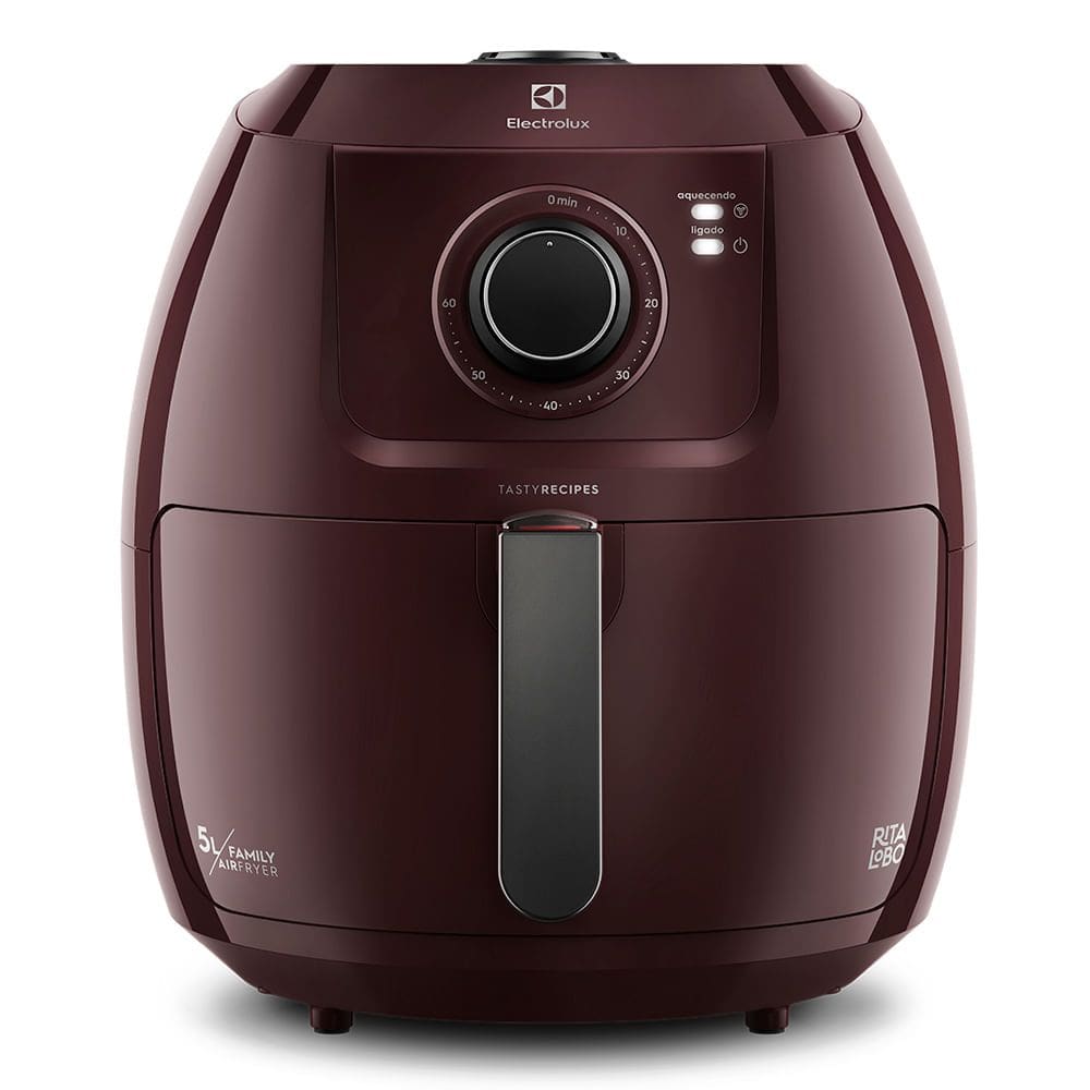 Fritadeira Elétrica Sem Óleo Air Fryer Electrolux por Rita Lobo 5L Vermelha Family 1700W (EAF51)