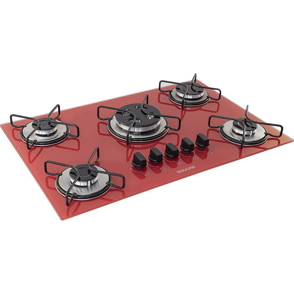 Cooktop Vidro Vermelho 5 Queimadores Fg5305avm