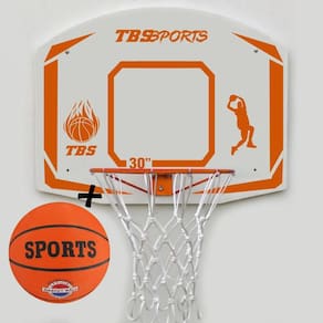 Kit Tabela Basquete À Prova D´água Aro 41cm C/ Rede E Bola