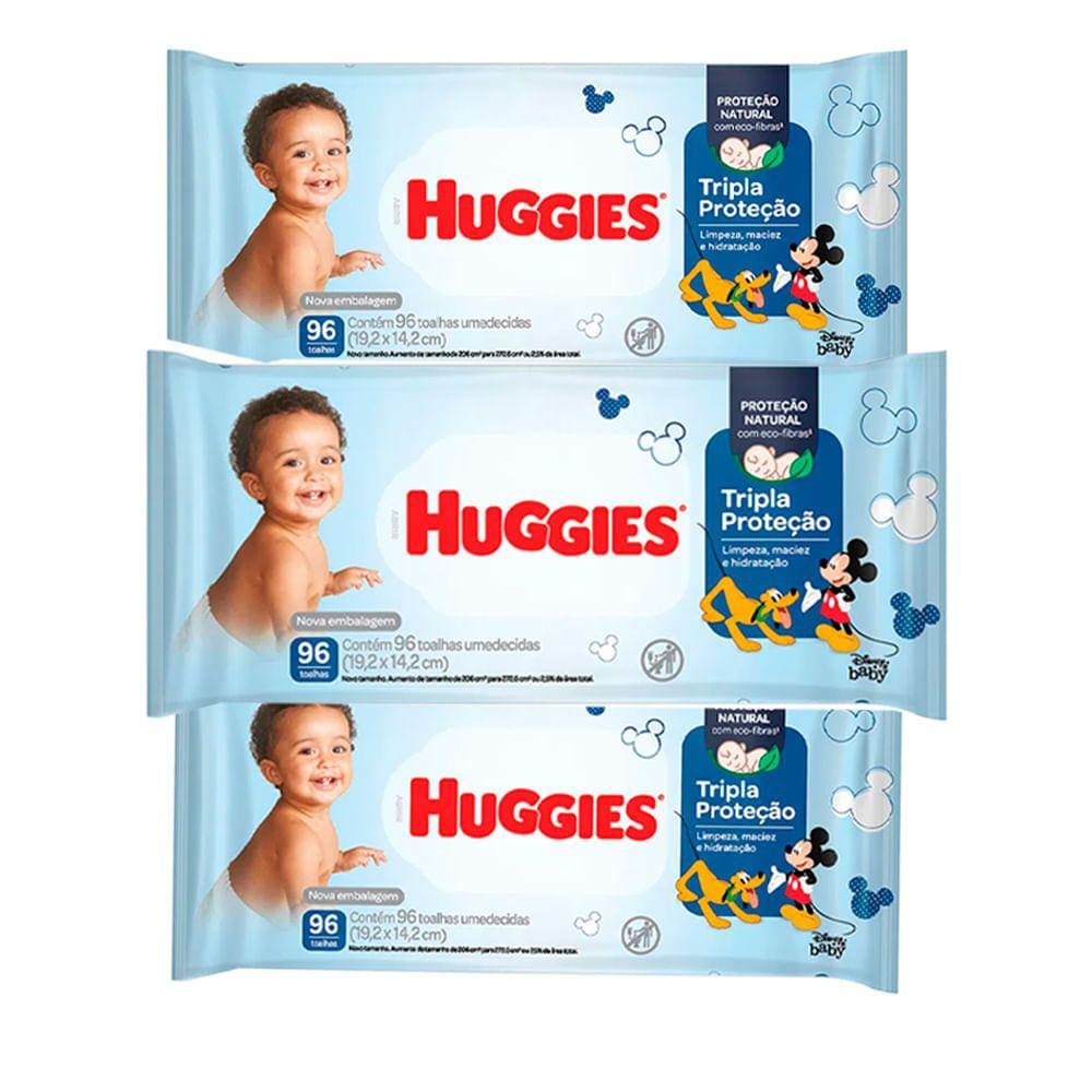 Kit Lenço Umedecido Huggies Tripla Proteção - 264 Unidades