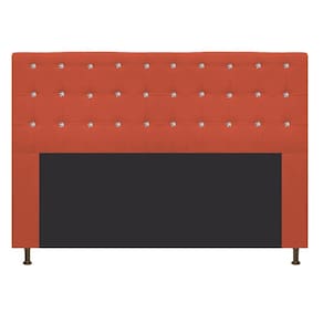 Cabeceira Estofada Dama 195 Cm King Size Suede Terracota