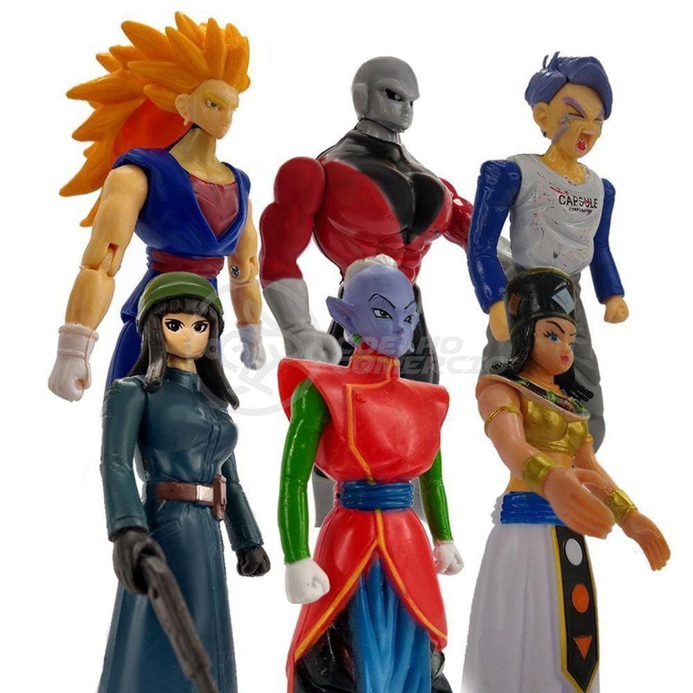 Kit 6 Bonecos Dragon Ball Vegetto Jiren Trunks Kaioshin