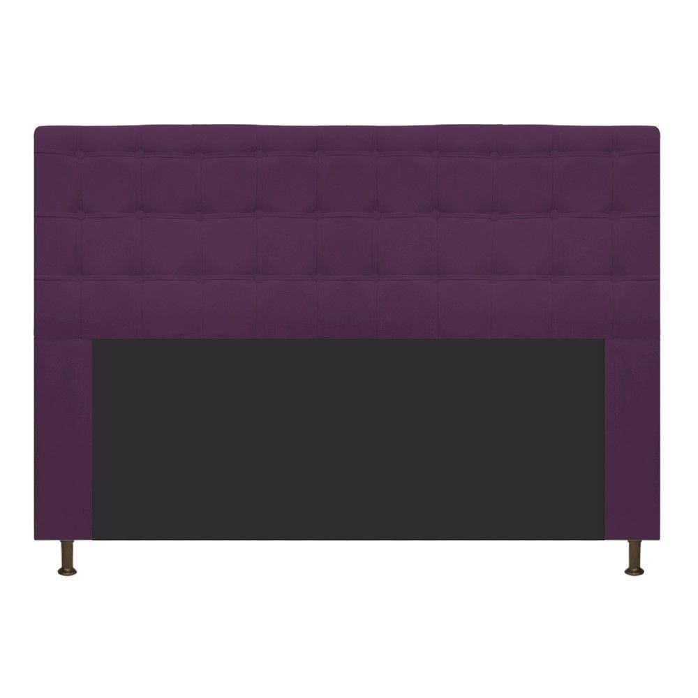 Cabeceira Estofada Dama 195 Cm King Size com Botonê Roxo
