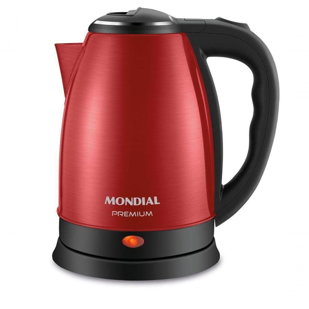 Chaleira Elétrica Mondial Pratic Inox Vermelho/Inox 220V