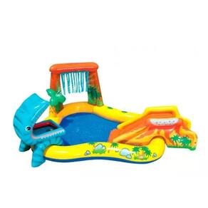 Piscina Inflável Dinossauro C/ Escorregador Ducha 310l Intex