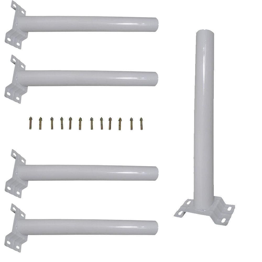 Suporte Barra Poste Luminaria Solar Parede 5Un Quintal