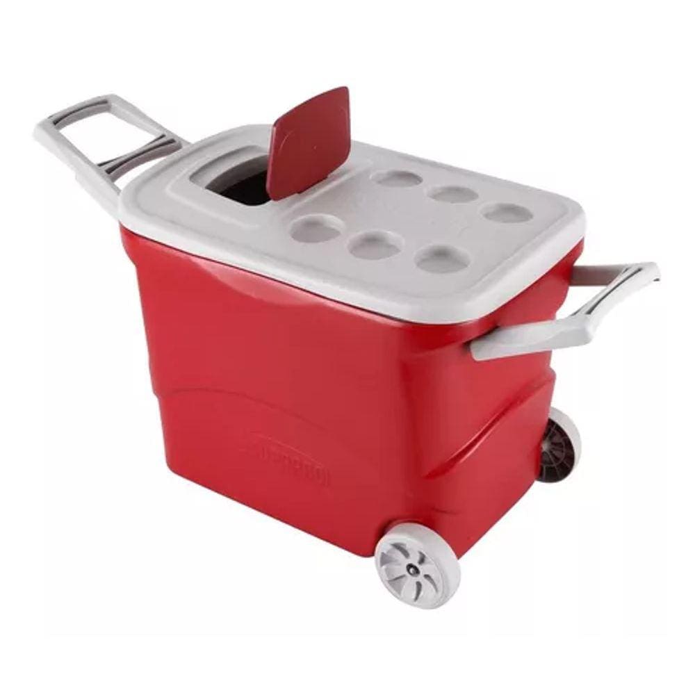 Caixa Térmica 24 Horas Com Rodas Vermelho - 50 L - 68 Latas