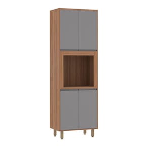 Paneleiro 70 cm Nicho para Microondas 4 Portas de abrir 2 Prateleiras Isa Luciane Móveis