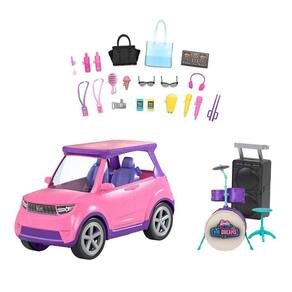 Boneca Barbie Com Carro Fiat 500 Mattel Gxr57