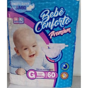 Fralda Inf Bebe Conforto Premium Jumbo G C/60