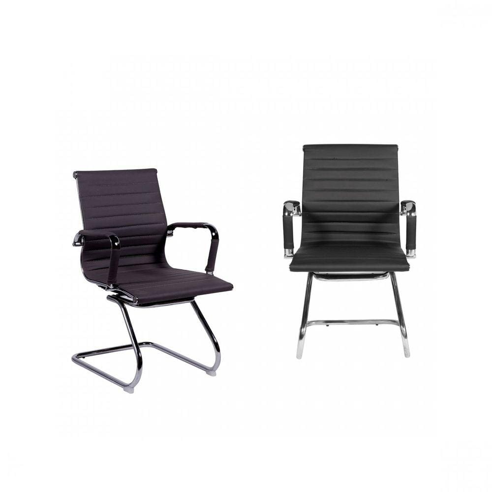 Kit 2 Cadeiras Esteirinha Fixa Office Eames OR Design Café/Cromado