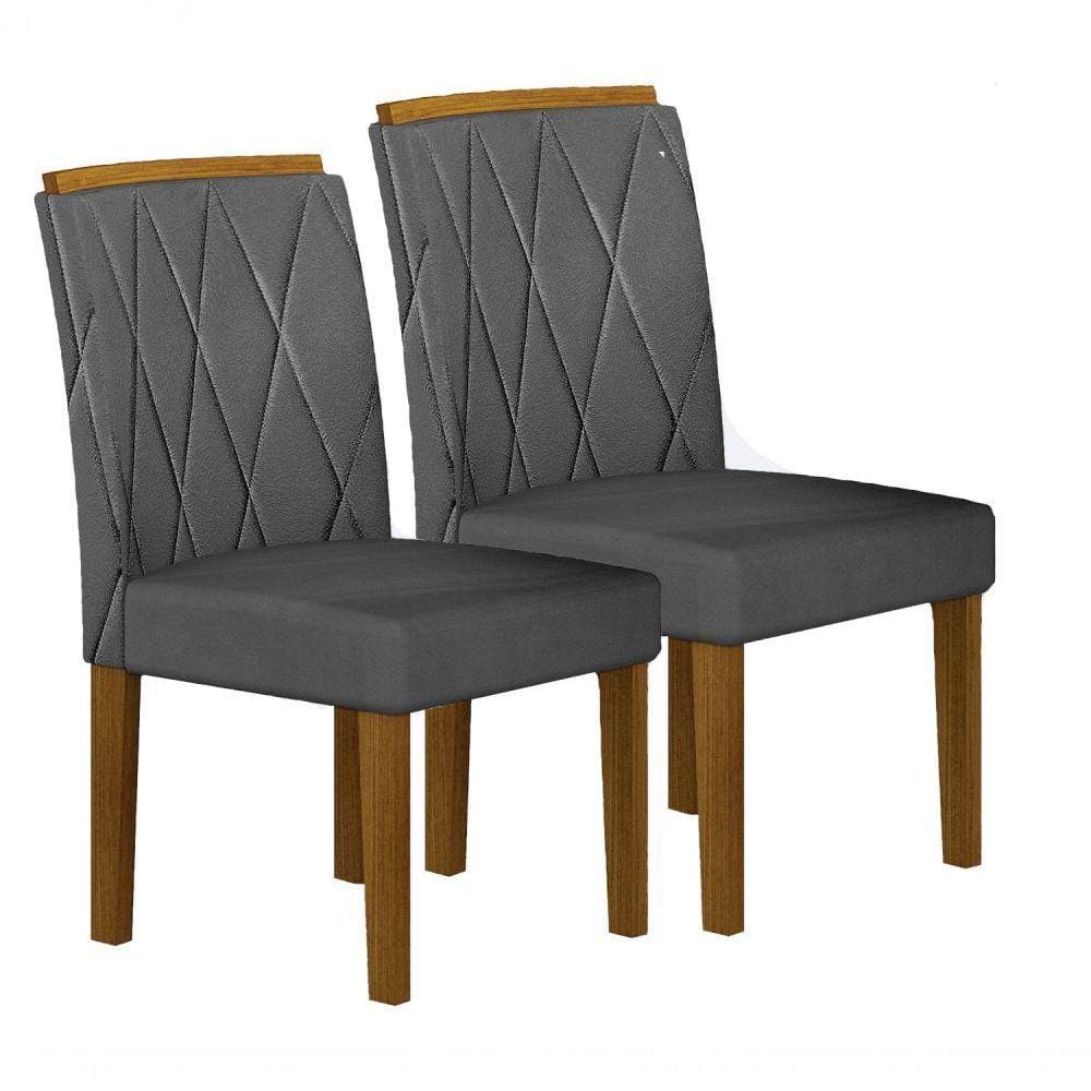 Kit 02 Cadeiras Sala De Jantar Lorena Madeira Moveis Leifer