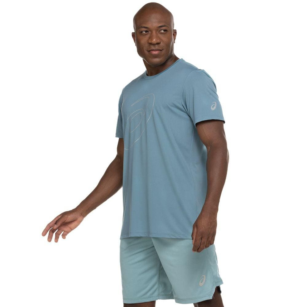 Camiseta ASICS Manga Curta Logo Espiral Crepe - Masculina