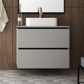 Gabinete para Banheiro sem Cuba 80cm Urban Móveis Bosi Argento/Preto