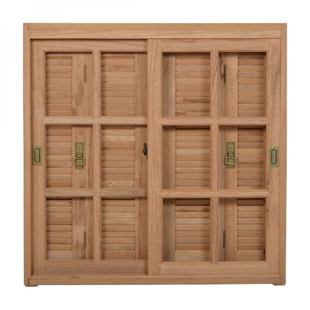 Janela Pantográfica Quadriculada JE121 Esel 120cmx120cmx14cm Marroml