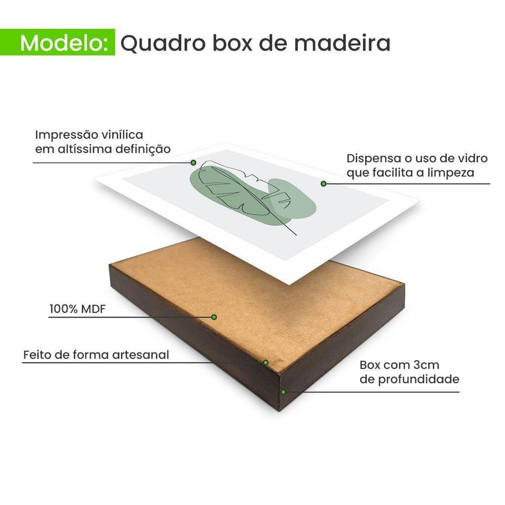Quadro Decorativo Trio De Folhas Verdes Quarto E Sala