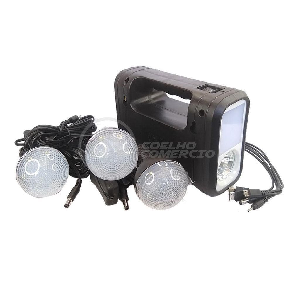 Kit Lanterna Placa Solar Carregador Portatil Energia Nº 10