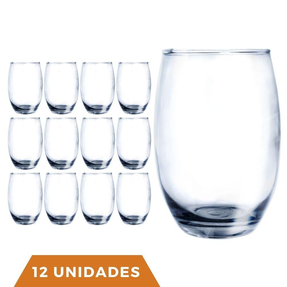 Copo Vidro 450ml Redondo BELLAGIO Jogo com 12 Transparente