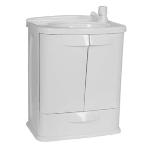 Gabinete para Banheiro em Plástico com Lavatório Fit Astra sem Torneira Branco