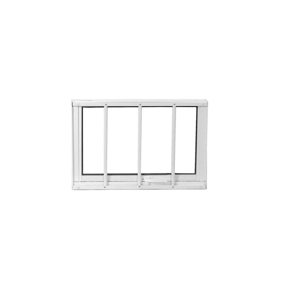 Janela de Alumínio Maxim-ar 60x40cm com Grade e Vidro Liso Soft MGM Branco