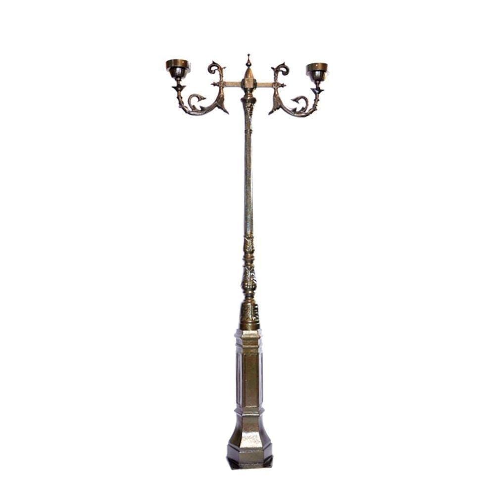 Poste Colonial De Jardim Paris 02 Globos Alumínio 307Cm