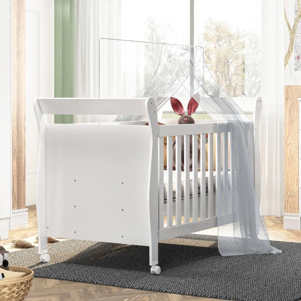 Berço Mini Cama 100% MDF  Slim Tigus Baby Branco