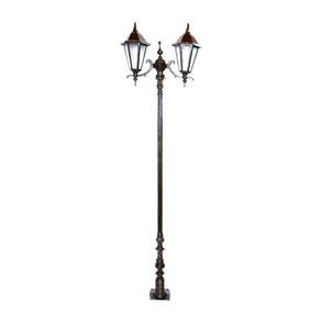 Poste Colonial Jardim Verona 02 Luminárias Alumínio 211Cm