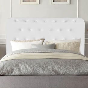 Cabeceira Brenda Botonê 195cm King Size Corino Branco