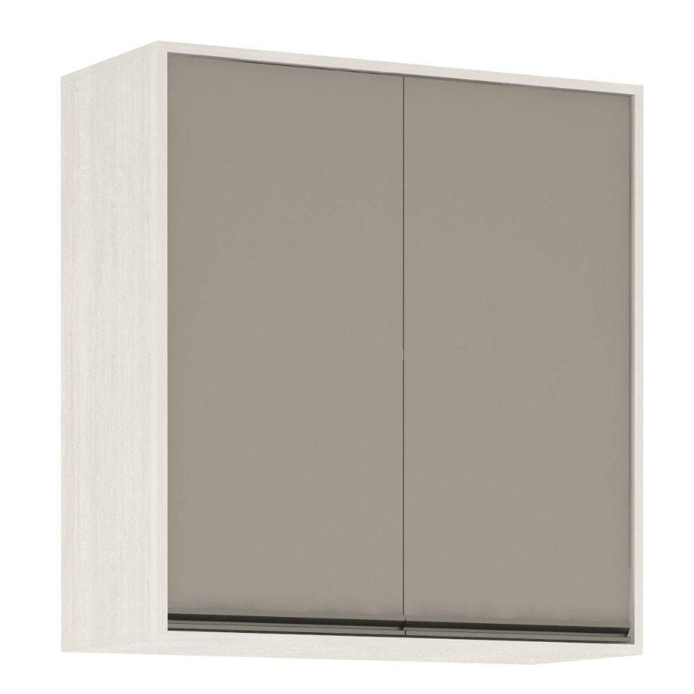 Armário Aéreo de Cozinha 80 cm 2 Portas de abrir 2 Prateleiras Linea Luciane Móveis
