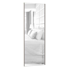 Porta de Correr Individual 80cm com Espelho, Puxador Champagne e Kit Ferragem Prime Plus Luciane