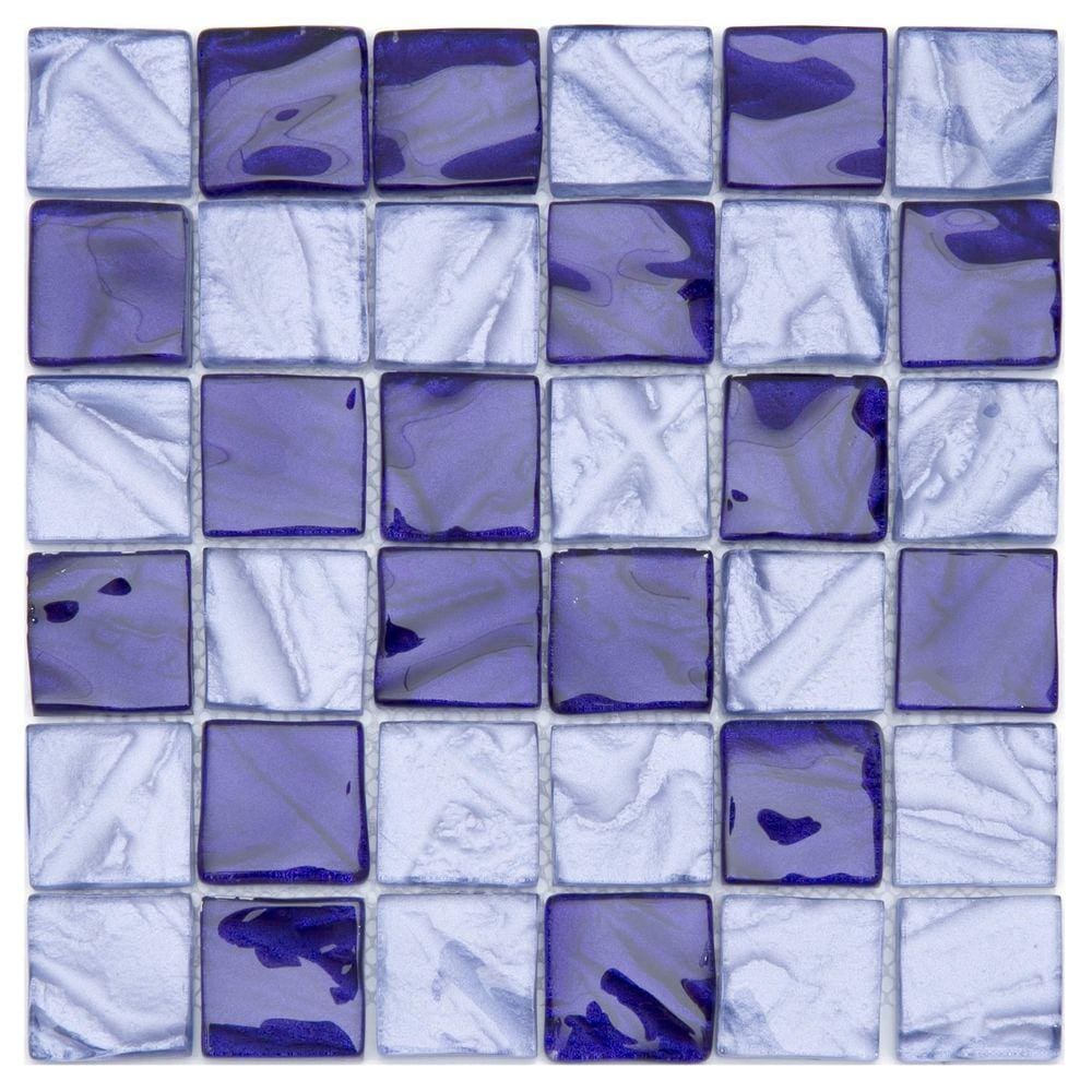 Pastilha de Vidro Jansuí Glass Mosaic 30cmx30cm Placas Roxo
