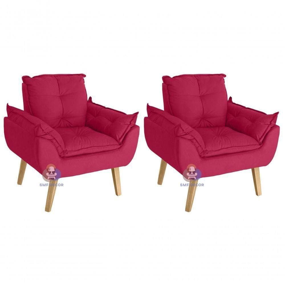 Kit 02 Poltrona Opala Vermelho