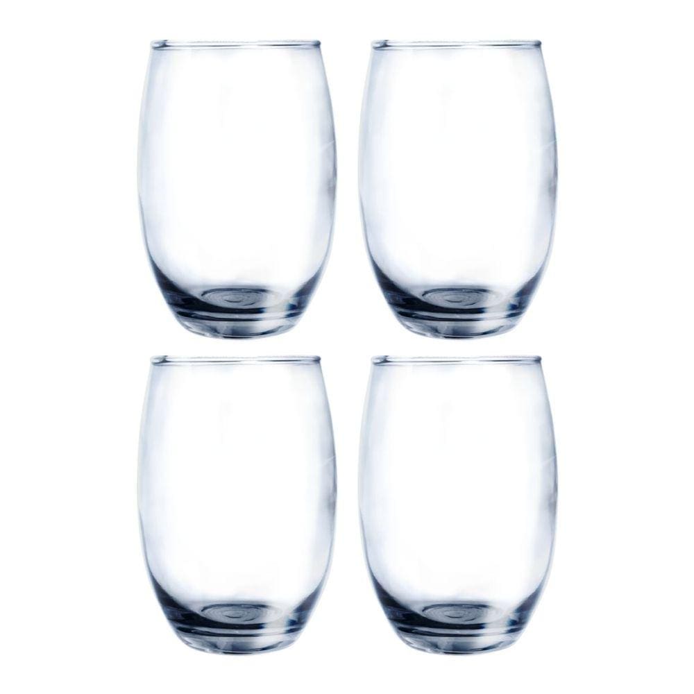 Conjunto 4 Copos Vidro Bellagio 450ml Grande Transparente