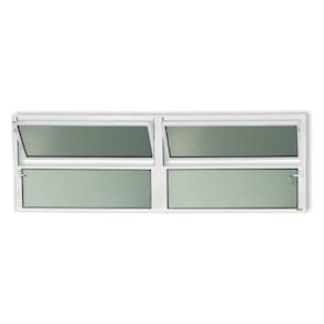 Janela de Alumínio Basculante 2 Seções 40x150cm Vidro Mini Boreal Plus Brimak Branco