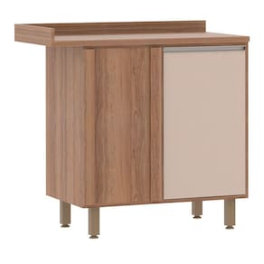 Balcão de Cozinha com Tampo Canto Reto 95 cm 1 Porta de abrir 1 Prateleira Lari Luciane Móveis