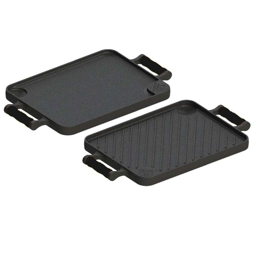Bifeteira dupla face com alças de silicone Preto 23x28cm