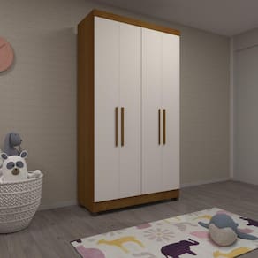 Guarda Roupa Casal 4 Portas com Pés Gênova Luciane Móveis