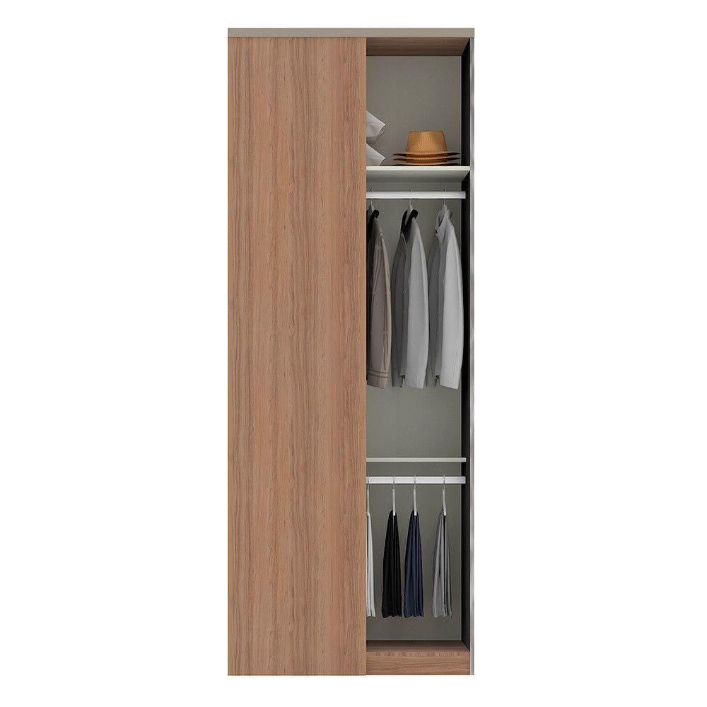 Guarda Roupa Closet sem Porta Canto Reto 90cm 2 Cabideiros 1 Maleiro Connect Luciane Móveis