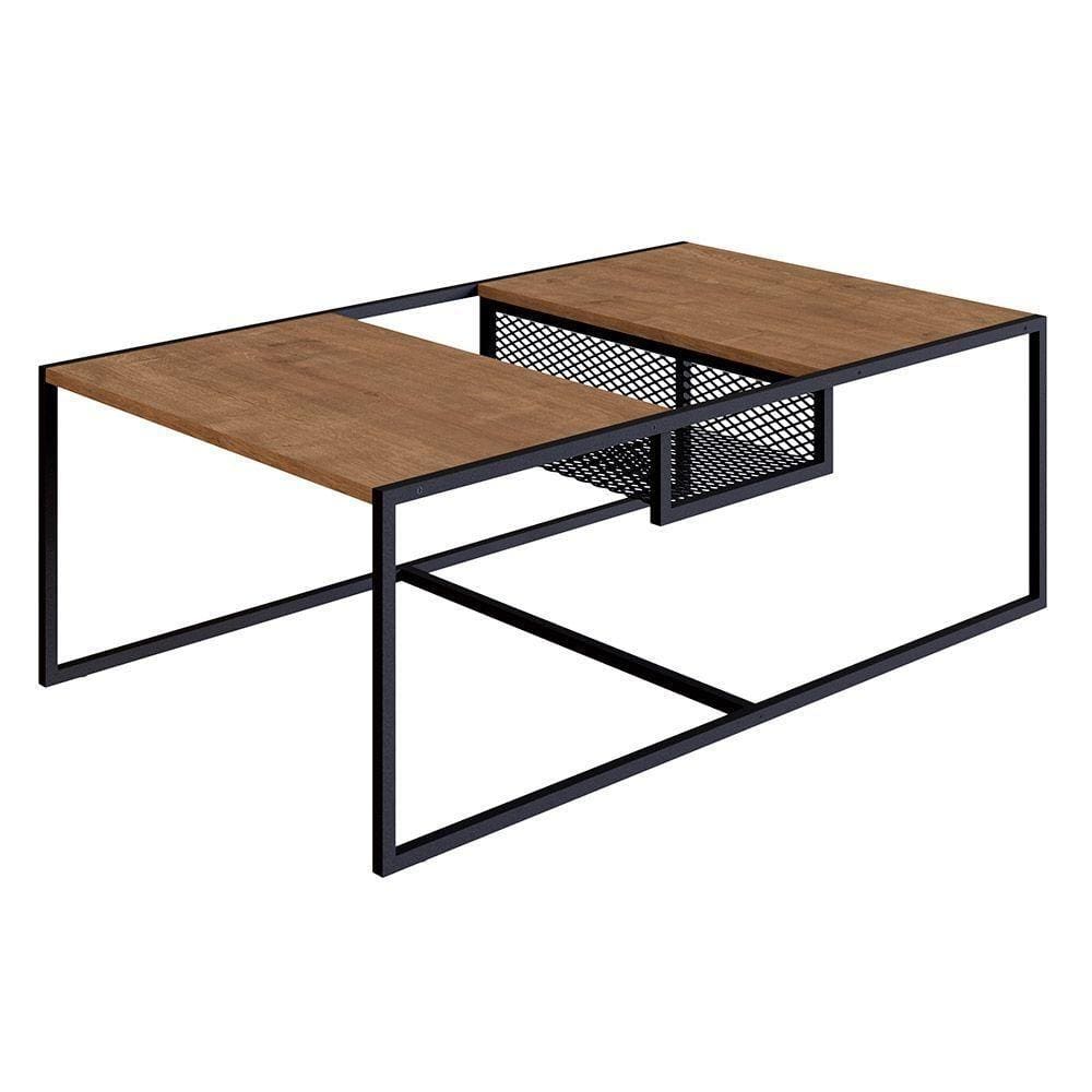 Mesa De Centro New Vermont E Preto 100 Cm - D`rossi