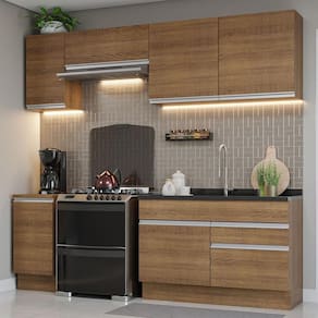 Armário De Cozinha Completa 240Cm Rustic Glamy Madesa